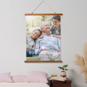 Cute HEART LOVE You GRANDPA Photo Names Hangend Wandkleed