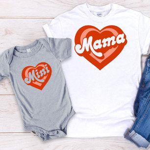 Cute Heart Mama Mini Moeder Daughter Romper