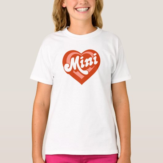 Cute Heart Mama Mini Moeder Daughter T-shirt (Voorkant)