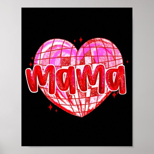 Cute Heart Mama Valentines Day Mom Wife  Poster (Voorkant)