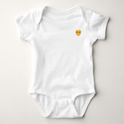 Cute Heart met Eyes op White Baby Bodysuit (Voorkant)