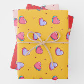 Cute Heart Minimalist Love Pattern Valentijnsdag Inpakpapier Vel (In situ)