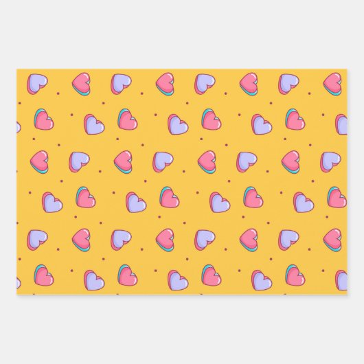 Cute Heart Minimalist Love Pattern Valentijnsdag Inpakpapier Vel (Voorkant)