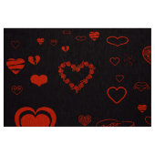 Cute Heart Modern Black Red Stof (Fat Quarter)