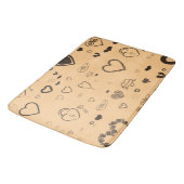Cute Heart Modern Dark Grey Pattern Badmat (Gekanteld)