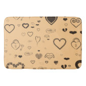 Cute Heart Modern Dark Grey Pattern Badmat (Voorkant)