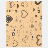 Cute Heart Modern Dark Grey Pattern Fleece Deken (Voorkant)