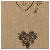 Cute Heart Modern Dark Grey Stof (Close Up)