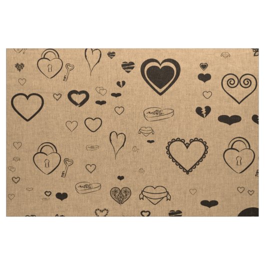 Cute Heart Modern Dark Grey Stof (Yard (91,4 cm))
