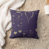Cute Heart Modern Dark Paars Kussen (Deken)