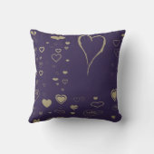 Cute Heart Modern Dark Paars Kussen (Achterkant)