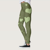 Cute Heart Modern Green Leggings (Links)