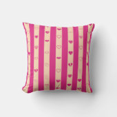 Cute Heart Modern Hot Pink Stripe Kussen (Voorkant)