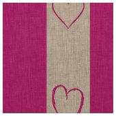 Cute Heart Modern Hot Pink Stripe Stof (Swatch)