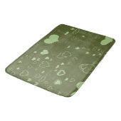 Cute Heart Modern Moss Green Pattern Badmat (Gekanteld)