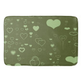 Cute Heart Modern Moss Green Pattern Badmat (Voorkant)