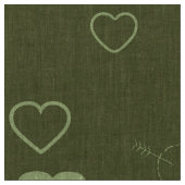 Cute Heart Modern Moss Green Stof (Close Up)