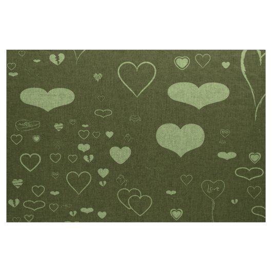 Cute Heart Modern Moss Green Stof (Yard (91,4 cm))