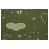 Cute Heart Modern Moss Green Stof (Fat Quarter)