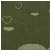Cute Heart Modern Moss Green Stof (Swatch)