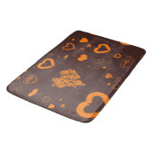 Cute Heart Modern Oranje Pattern Badmat (Gekanteld)