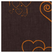 Cute Heart Modern Oranje Stof (Close Up)