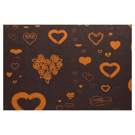 Cute Heart Modern Oranje Stof (Yard (91,4 cm))