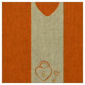 Cute Heart Modern Oranje Stripe Stof (Swatch)