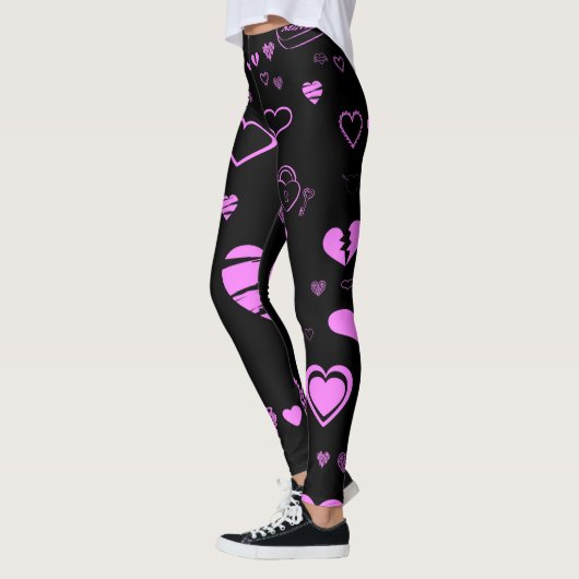Cute Heart Modern Orchid Leggings (Links)