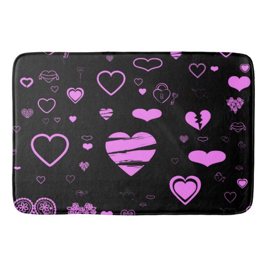 Cute Heart Modern Orchid Pattern Badmat (Voorkant)