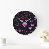 Cute Heart Modern Orchid Pattern Grote Klok (Huis)
