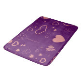 Cute Heart Modern Paars Roze Patroon Badmat (Gekanteld)