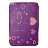 Cute Heart Modern Paars Roze Patroon Badmat (Voorkant Verticaal)