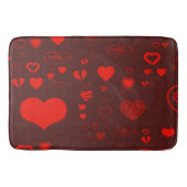 Cute Heart Modern Red Pattern Badmat (Voorkant)