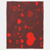 Cute Heart Modern Red Pattern Fleece Deken (Voorkant)