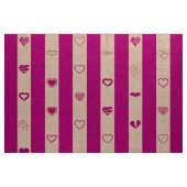 Cute Heart Modern Royal Fuchsia Stripe Stof (Yard (91,4 cm))