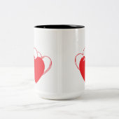 Cute Heart Mug – Love & Adorable Design Tweekleurige Koffiemok (Center)