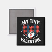 Cute Heart My Tiny Valentine Pregnancy Announcemen Magneet (Voorkant / Achterkant)