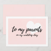 Cute Heart "naar mijn ouders op mijn trouwdag" (Voorkant / Achterkant)