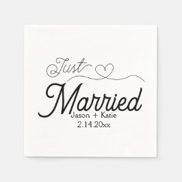 Cute Heart Net Getrouwd Calligrafie Trouwdag Servet
