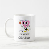 Cute Heart Nurse Emergency Room Nurse Gift Koffiemok (Links)