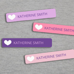 Cute Heart Paars PInk Violet Labels