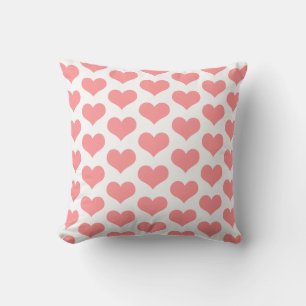 Cute Heart Patronen Salmon Pink Coral Wedding Buitenkussen