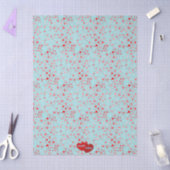 Cute Heart Pattern Aqua & Pink Red Name Tissuepapier (Craft)