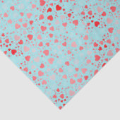 Cute Heart Pattern Aqua & Pink Red Name Tissuepapier (Detail)