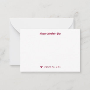 Cute Heart Pattern Cupid Bow Arrow Valentijnsdag Notitiekaartje