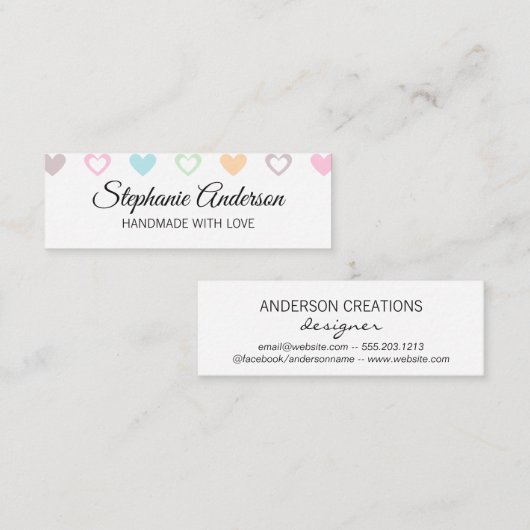 Cute Heart Pattern Mini Visitekaartje (Voorkant / Achterkant)