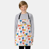 Cute Heart Pattern Persoonlijke naam Apron Schort (Gedragen)