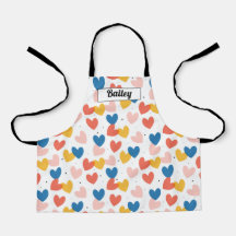 Cute Heart Pattern Persoonlijke naam Apron