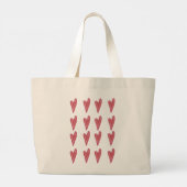 Cute Heart Pattern Red Pink Valentijn Canvas tas (Achterkant)